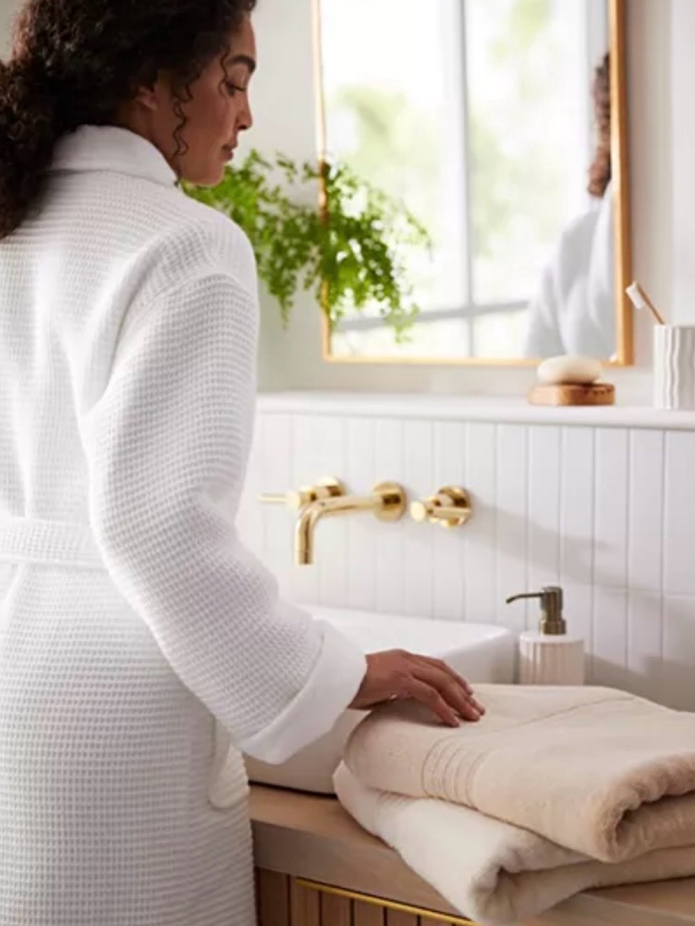 Hotel Collection White Waffle Robe